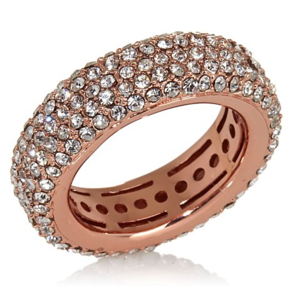 HSN Joan Boyce Absolute Pave Rose Gold Ring - Sz 6